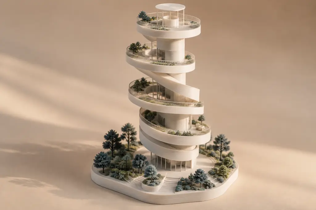 Concept render: Architectural models, view 2 of the same piece