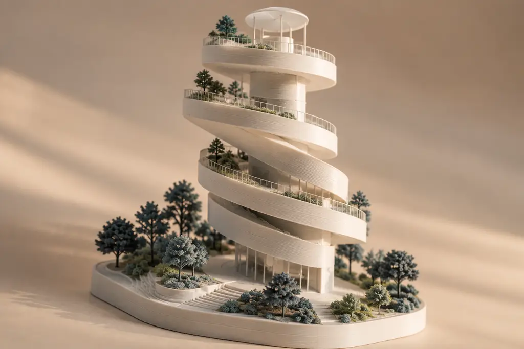 Concept render: Architectural models, view 4 of the same piece