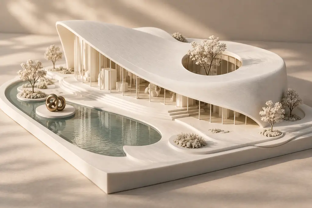 Concept render: Architectural models, view 3 of the same piece
