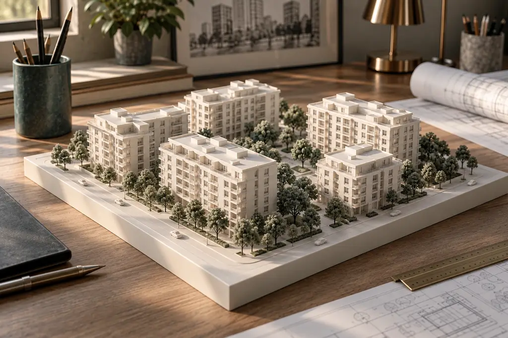 Concept render: Real estate scale models, view 2 of the same piece