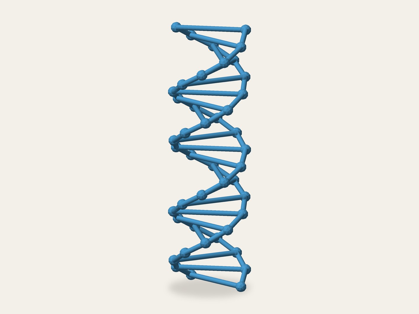 Render of the print file: blue DNA double helix